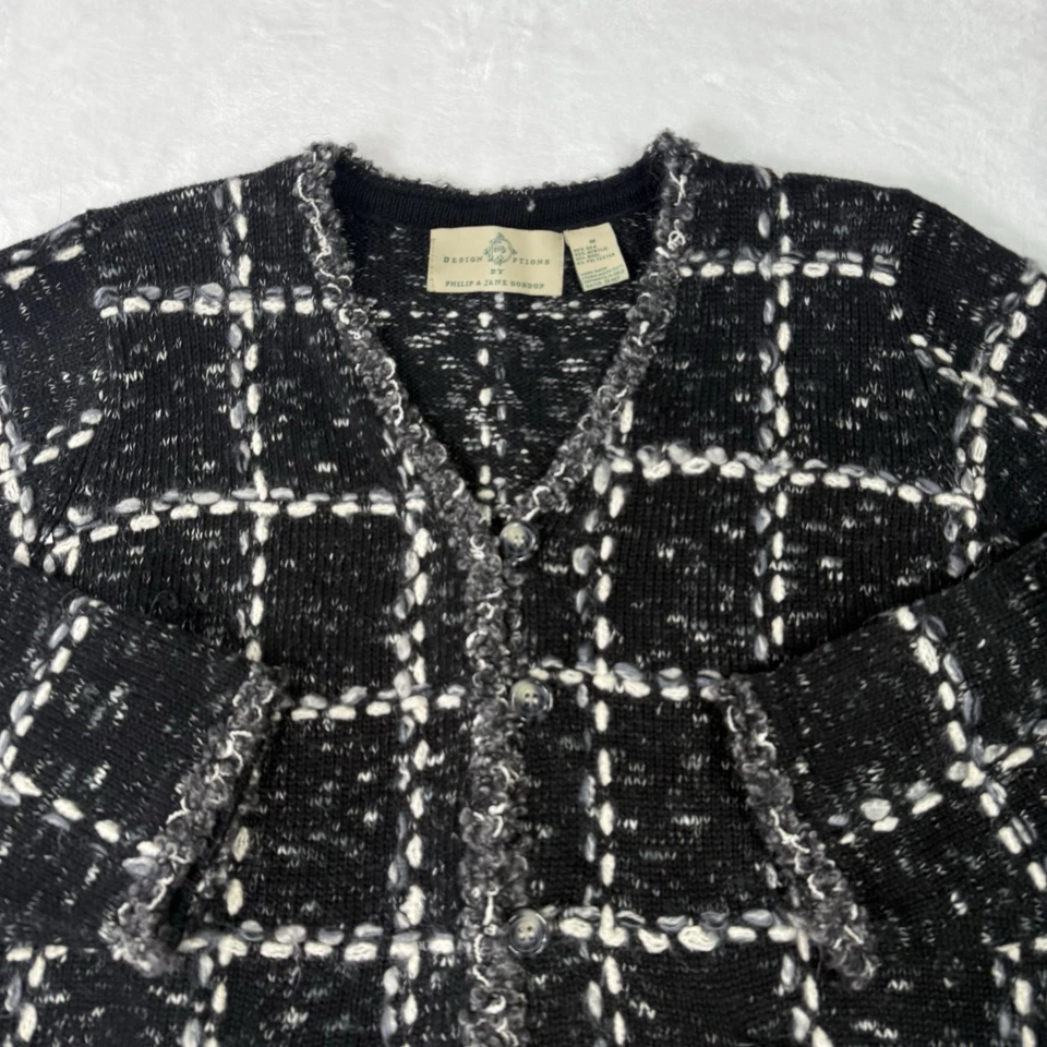 Варианты дизайна PHILIP JANE GORDON кардиган свитер средний черный серый шелк шерсти - Изображение 4 из 4