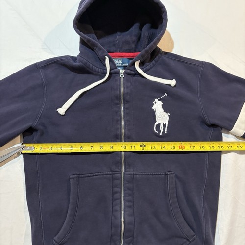 Polo Ralph Lauren dunkelblau durchgehender Reißverschluss Pony Hoodie Herren Gr. S großes Pony Small - Bild 11 von 14