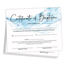 25 PCS Baptism Certificates for Church, Baby Dedication Certificate Paper, De...