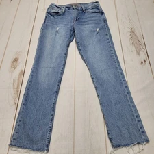 Joes Jeans Lara Cybele mid rise straight leg ankle jeans distressed 