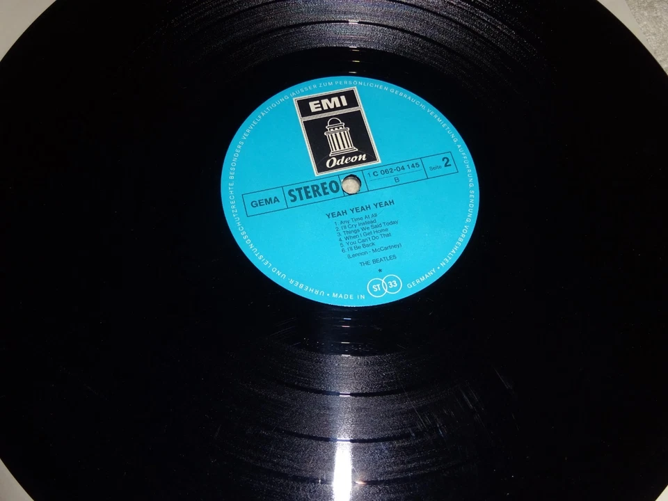 LP OHNE COVER: The Beatles - Yeah! Yeah! Yeah! (A hard day's night),1964,RI 1969 - Bild 2 von 2