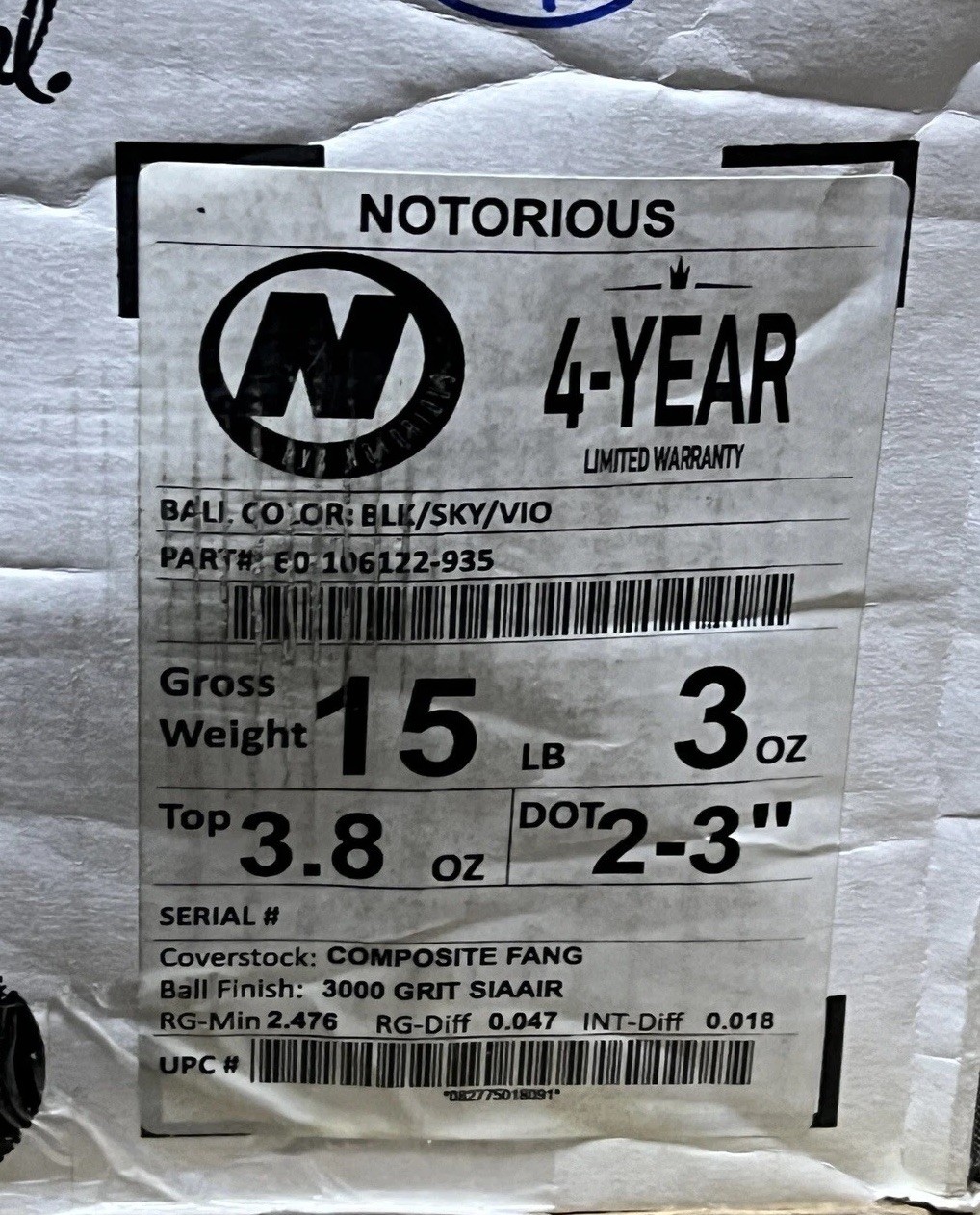 DV8 Notorious 15 lb Bowling ball New in Original Box