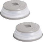 Cymax Collapsible Microwave Plate Cover 10.5Inch Grey BPA Free Vented