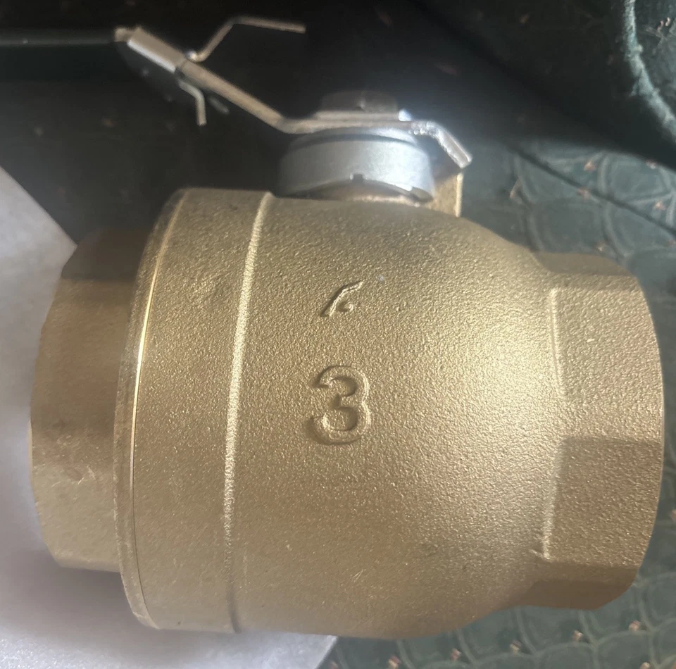 STAUFF USA 3"Fem. N.P.T. Full Port Brass Ball Valve 600 WOG With Locking Handle - Image 4 of 4