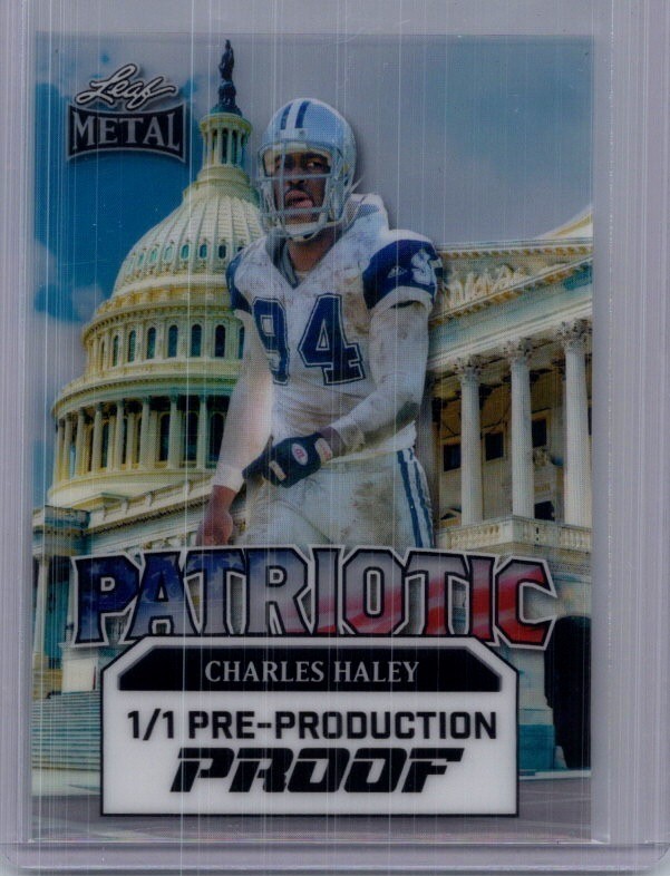 Charles Haley 2025 Leaf 4th Of July Football 1/1 Pre Production Proof