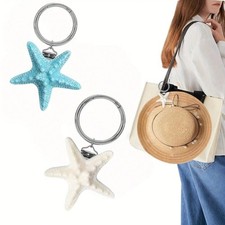 Multicolor Resin Starfish Hat Clip For Straw Hat And Handbag Accessory