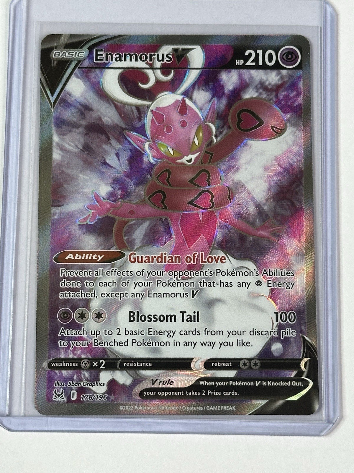 Enamorus V 178/196 - Sword Shield - Lost Origin - Full Art - Pokemon Card - NM