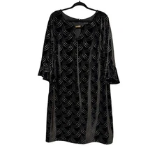 Vintage Studio One New York Velvet Glam Party Dress Women's 20W Art Deco Noir