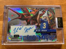 NICK NASH 2024 Wild Card DINO-MIGHT AUTOGRAPHED Rookie AUTO RC! #'d 1/2 FALCONS. rookie card picture