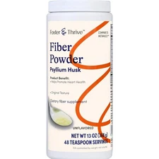 Psyllium Husk Powder Supplement for Digestive Health, 48 Doses, 4-in-1 Fiber