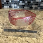 BACCARAT CRYSTAL Eglantier pattern acid etched Cameo  cranberry 4" bowl -1900's