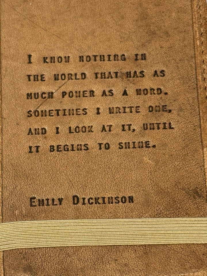 SUGARBOO LEATHER Bound JOURNAL 4”x 6” w/HANDMADE Paper EMILY DICKINSON ...