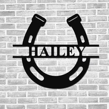 Personalized Horse Metal Signs, Custom Horseshoe Wall Decor, Farm Gifts