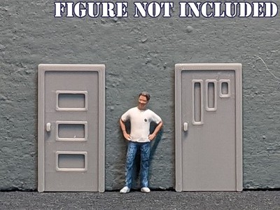 1/64 Scale Scale Mid Century Doors For Dioramas- 6 styles available  (set of 6)