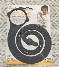 BooginHead Sippigrip Silicone Cup Bottle & Toy Tether Gray