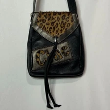 Brighton Fashionta Collection Chic Calf Hair Black Leather Cross Body