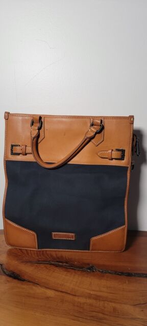 Ben Minkoff Leather And Canvas Tote Bag.