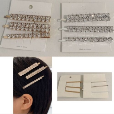 3 Girls Hair Clip Hairpin Bridal Set Slide Grips Clips  display picture 3