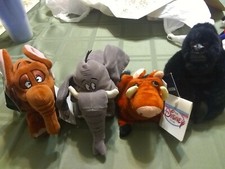 4 Disney Store HERBIE THE LOVE BUG PUMBAA FANTASIA FLAMINGO OLIVER Bean Bags NWT