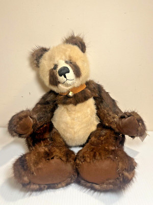 Hand Crafted Pan Dee Mink Fur Panda Teddy Bear Lorraine Commins Beary Special