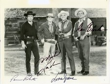 Lorne Greene, Pernell R., Dan B., Michael Landon - Signed Vintage Photo + COA
