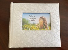 New Photo Album Book hold 200 6x4 photos TYM Live laugh Love Silver NWT
