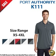 Port Authority Mens Short Sleeve Dry Zone UV Micro-Mesh Tipped Polo Shirt K111