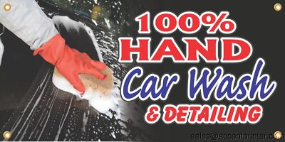 #ad #ad 100% Hand Car Wash Vinyl Banner w Grommets 3’H x 6’W $49.95
