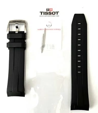 Original Tissot Seastar (FITS T120607A ONLY) Black Rubber Watch Band Strap 