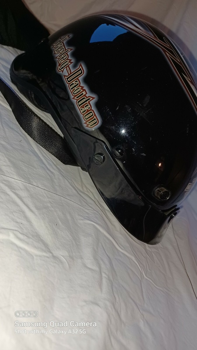 Harley Davidson Half Shell Black Motorcycle Helmet Pin strip