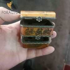 Chinese old carved beauty two-story jewelry box