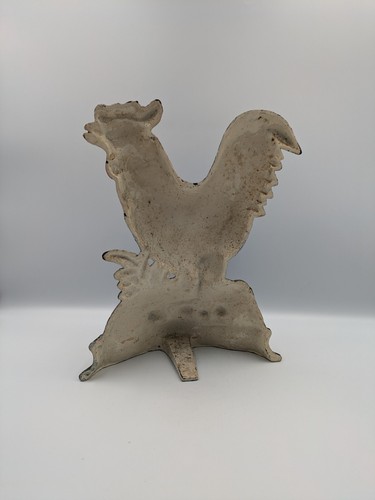Vintage Cast Iron Colourful Rooster Shaped Doorstop Decorative Kitchen Farmhouse - Picture 6 of 7