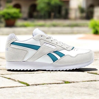 Reebok Classic Leather Sneakers White/Teal Women s Size 6, New