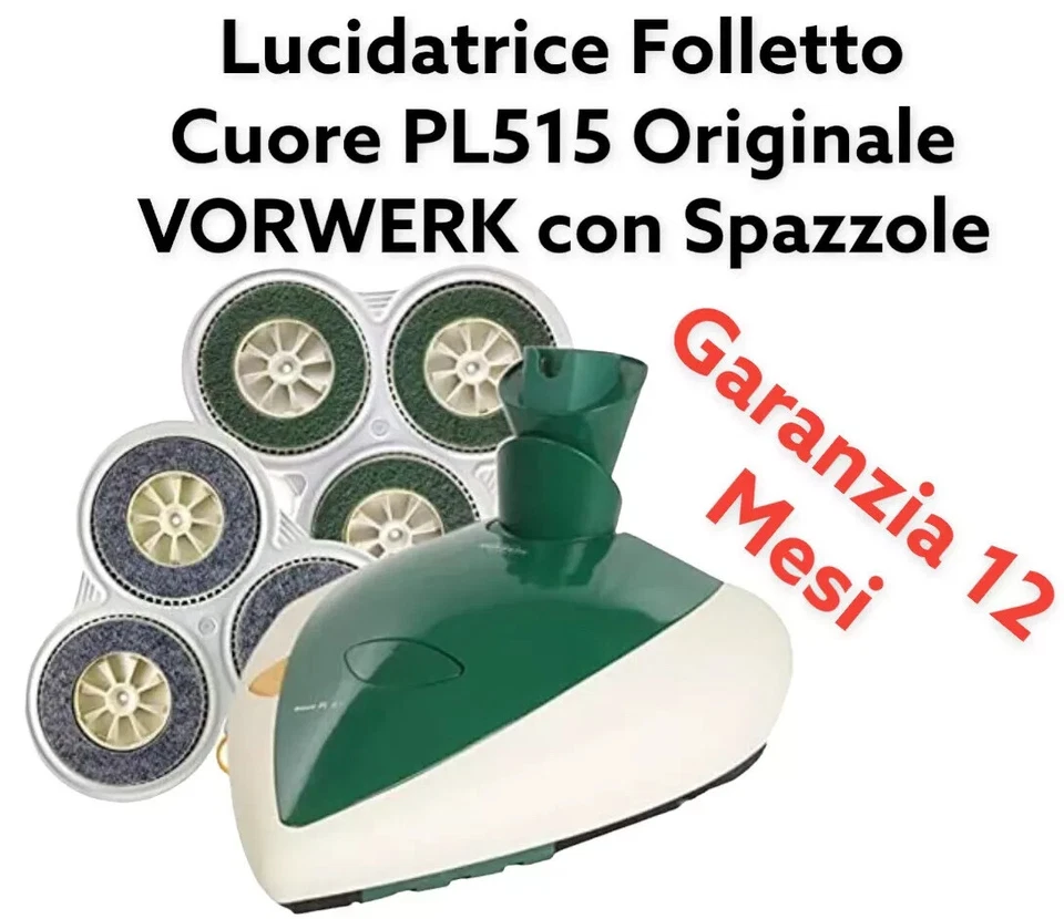 Cuore Lucidatrice Pulilux PL515 Vorwerk Folletto CON PAD VK 150 140 135 130 131 - Immagine 4 di 4