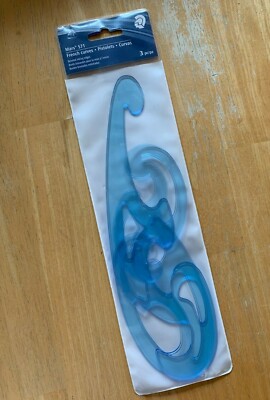 Staedtler Mars 571 FRENCH CURVE Set of 3 - A B & C blue transparent plastic NEW