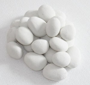 24 Pcs White Ceramic Stone Liike Pebbles For Fireplaces Firepits