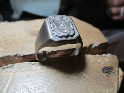 Bague Homme écu Avec Blason - Argent 925/1000 - Neuf Avec étiquettes - Bijou Masculin Argent