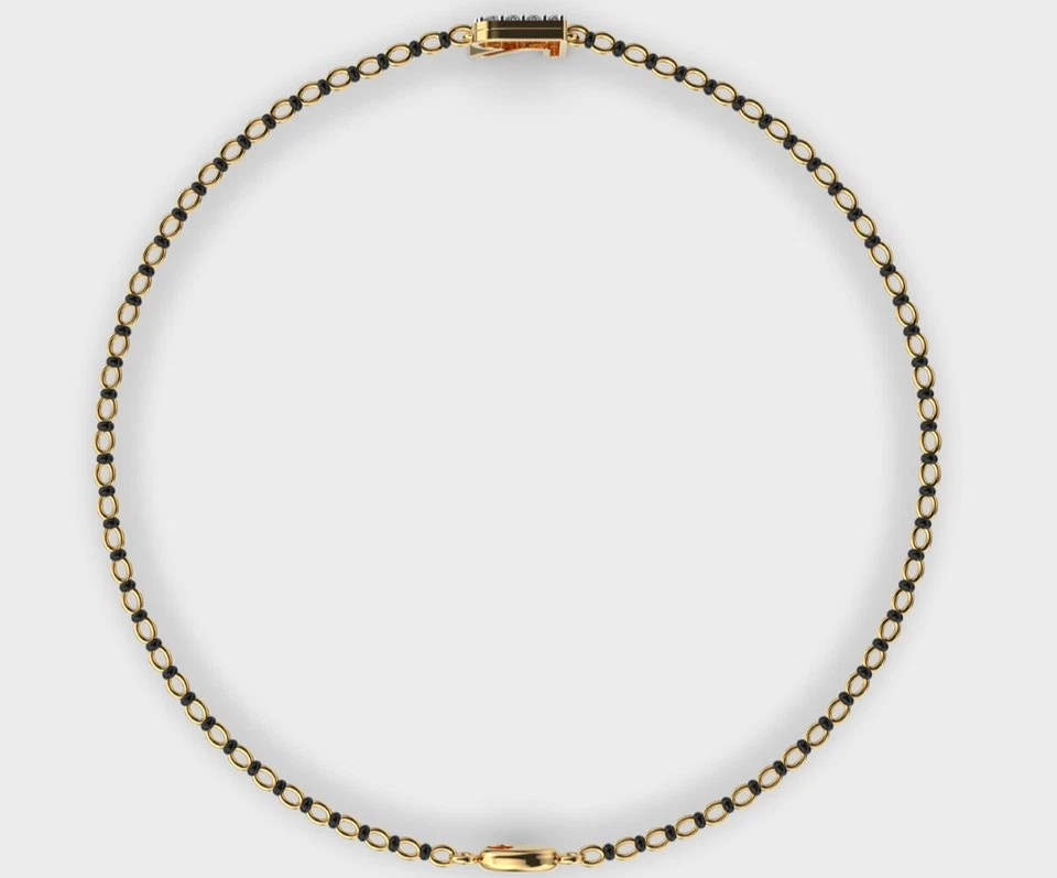 Браслет R Mangalsutra инкрустированный бриллиантами выращенный в лаборатории 14 карат - Изображение 4 из 4