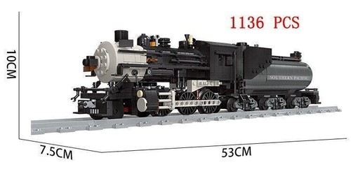 City Steam Train Cargo Railway Station Model MOC Building Blocks Set Bricks Toys - Picture 9 of 51