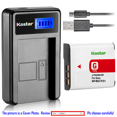 Kastar Battery LCD USB Charger for Sony NP-BG1 NP-FG1 & Sony Cyber-shot DSC-W125