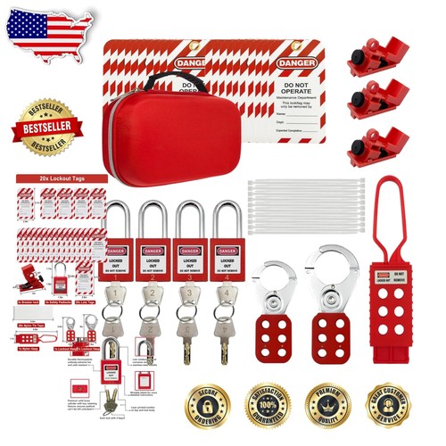 Safety Lockout Tagout Set with Quality Padlocks - Protect Workers ...