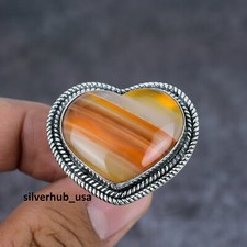 Botswana Agate 925Sterling Silver Ring Mother's Day Gift Jewelry Size-8" SA-199