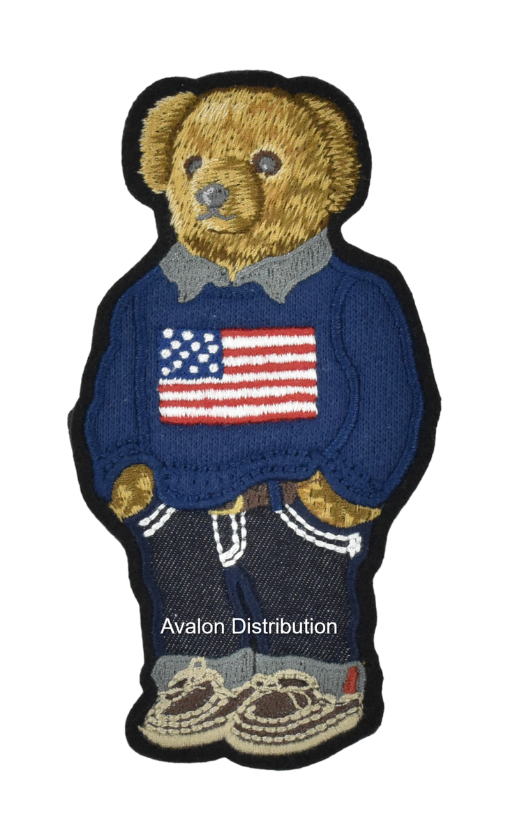 Polo by Ralph Lauren ポロベア　bear アメリカ Polo Ralph Lauren Medium Sewn On USA Flag Preppy Ski Martini