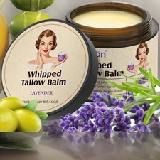 Beef Tallow for Skin - Organic Grass-Fed Whipped Beef Tallow and Honey Balm 4 oz