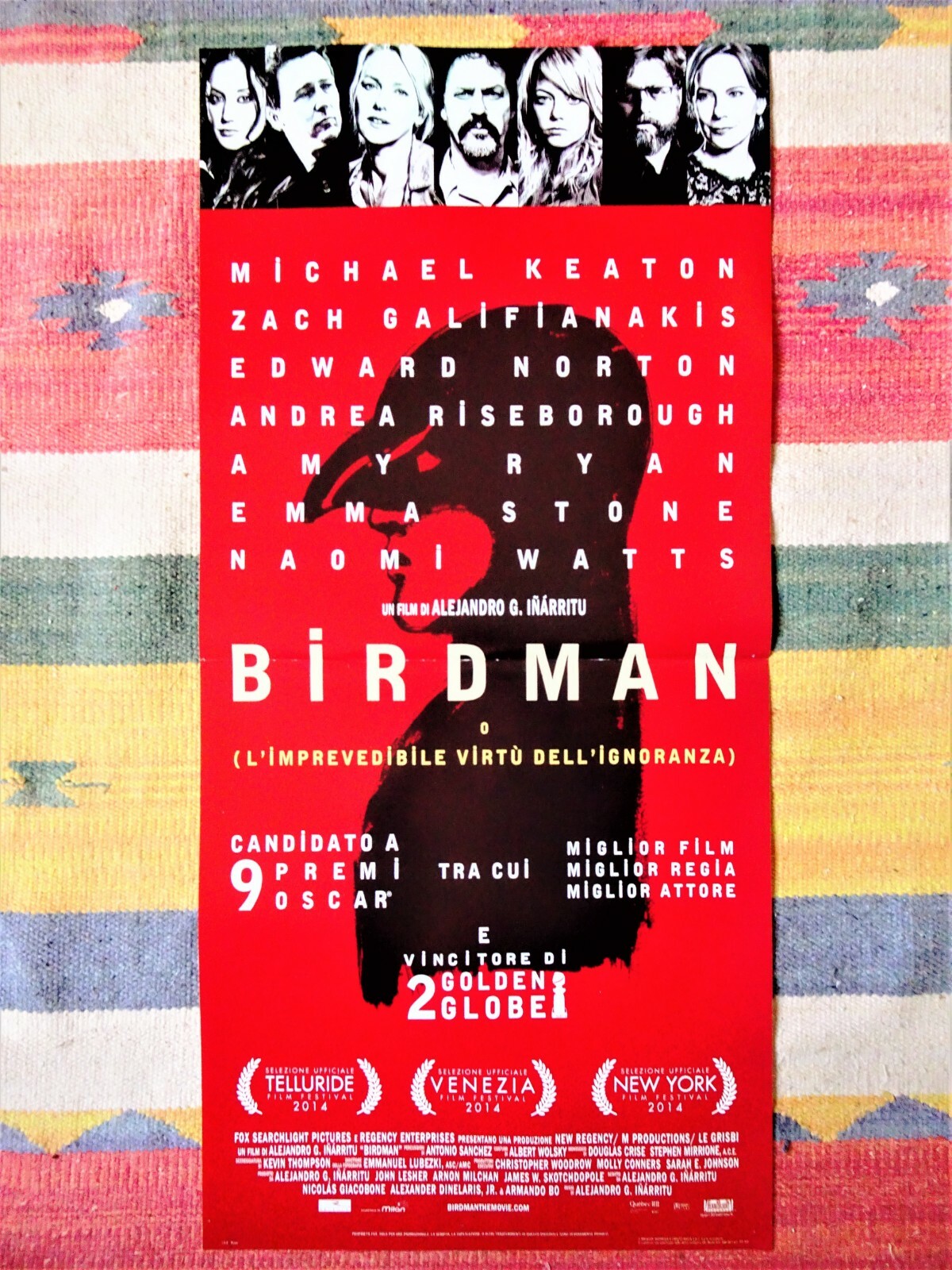 Locandina originale film Birdman (2014) - Regia di Alejandro González Iñárritu