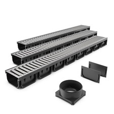 Vodaland EASY 2 premium plastic channel drain with stainless grate, A15