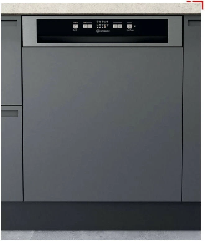 Bauknecht BRBE 2B19 X teilintegrierter Geschirrspüler: 60 cm, Edelstahl EEK: F