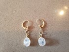 Victorian 14kt moonstone man in the moon dangle earrings — photo 1