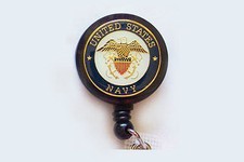 US NAVY USN Retractable Badge Reel ID Card Holder Keychain Military FREE SHIP