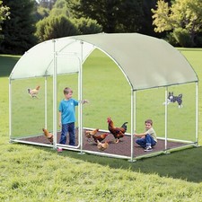 Large Metal Chicken Coop for 15-20 Chickens Walk-in Run Pen Cage Outdoor